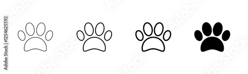 Paw icon vector isolated on white background. Paw Print icon