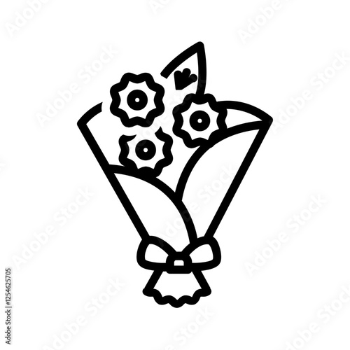 Vector black line icon for Bookey