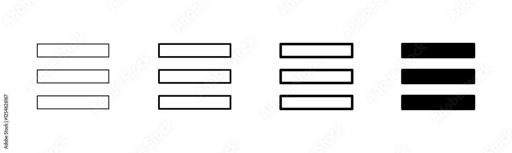 Menu Icon vector isolated on white background. web menu icon Menu Icon vector isolated on white background. web menu icon