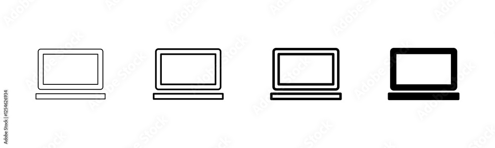 Laptop icon vector isolated on white background. Laptop vector icon