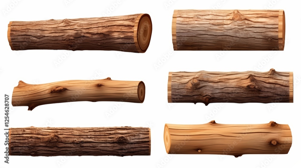 High-Quality Wooden Logs Collection for Nature and Outdoor Projects, Featuring Various Shapes and Textures of Tree Trunks and Stumps High-Quality Wooden Logs Collection for Nature and Outdoor Projects, Featuring Various Shapes and Textures of Tree Trunks and Stumps