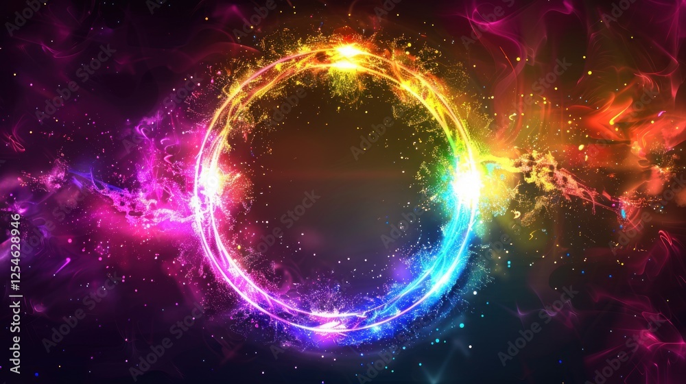 Abstract Ring of Light in a Colorful Galaxy Abstract Ring of Light in a Colorful Galaxy