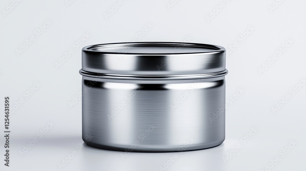 Stylish metal tin container perfect for storage or packaging with a sleek, modern design for various uses. Stylish metal tin container perfect for storage or packaging with a sleek, modern design for various uses.