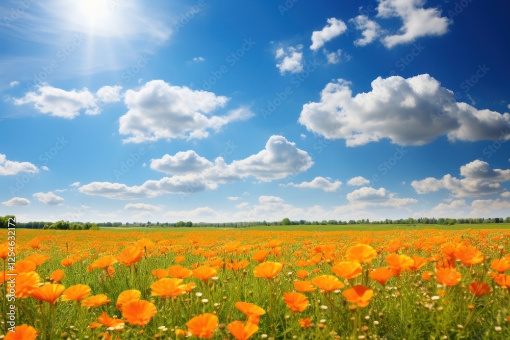 Marigold field landscape background sky backgrounds grassland. Marigold field landscape background sky backgrounds grassland.