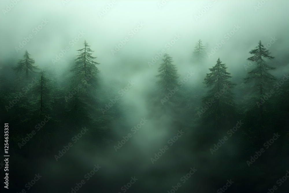 Misty Forest 3D Illustration Misty Forest 3D Illustration