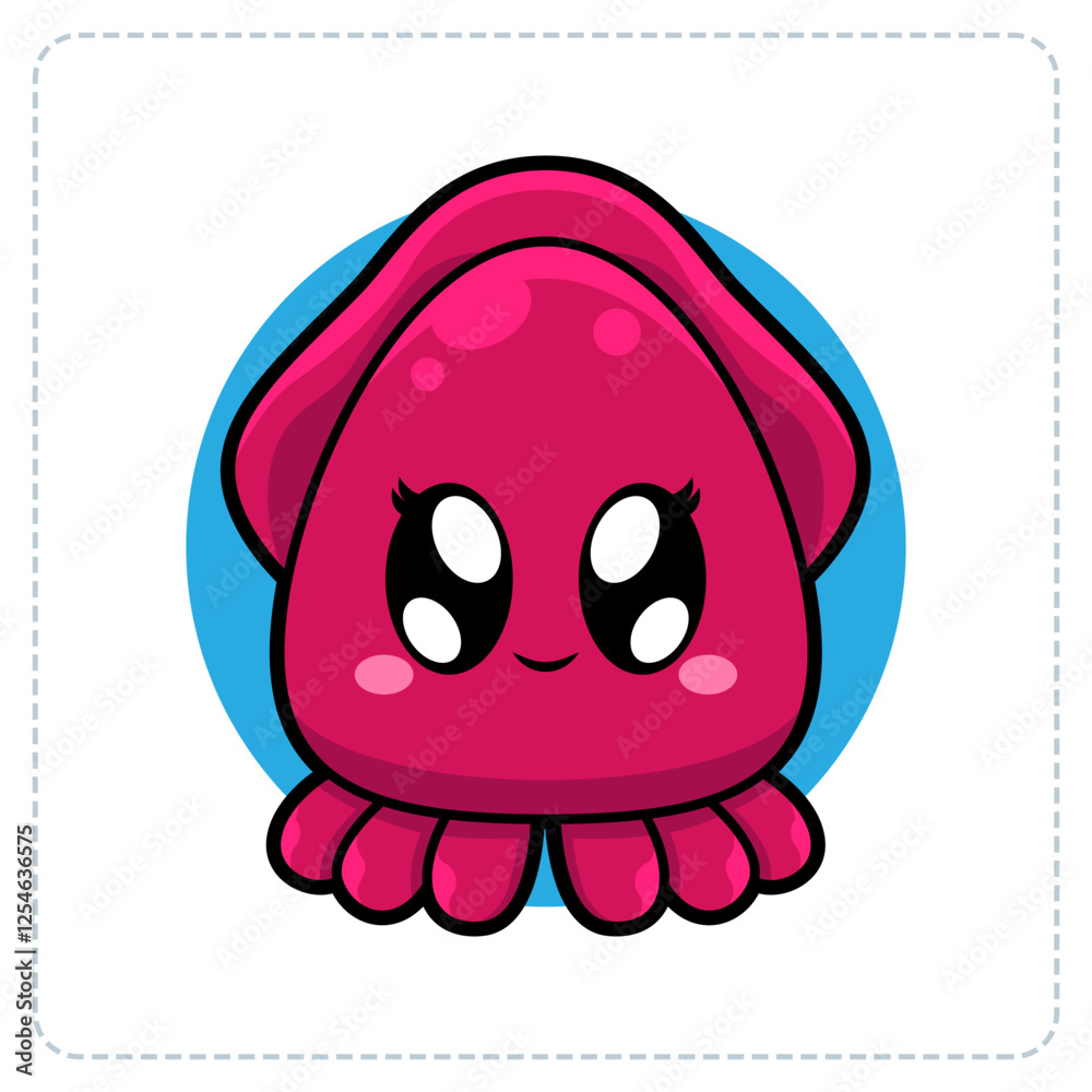 Fototapeta premium MASCOT CUTE SQUID ANIMALS LOGO DESIGN ILLUSTRATOR