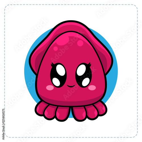 MASCOT CUTE SQUID ANIMALS LOGO DESIGN ILLUSTRATOR