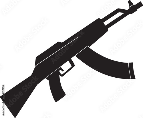 Guns silhouette, black and white silhouette, vector and illustration