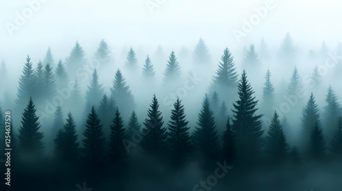 Misty Forest Digital Illustration