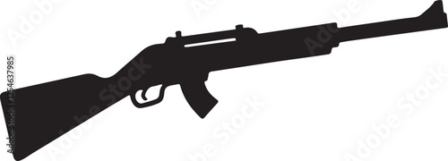Guns silhouette, black and white silhouette, vector and illustration