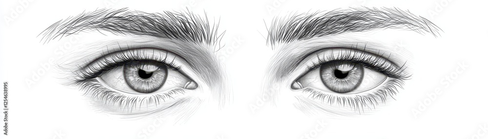 Obraz premium Captivating gaze, a detailed drawing of expressive eyes