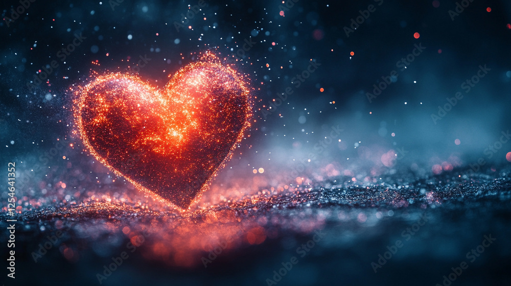 A heart-shaped object floats in the air, surrounded by glowing particles, creating an abstract design against a dark, blurred background. The image symbolizes love, connection, and energy in motion.
A heart-shaped object floats in the air, surrounded by glowing particles, creating an abstract design against a dark, blurred background. The image symbolizes love, connection, and energy in motion.
