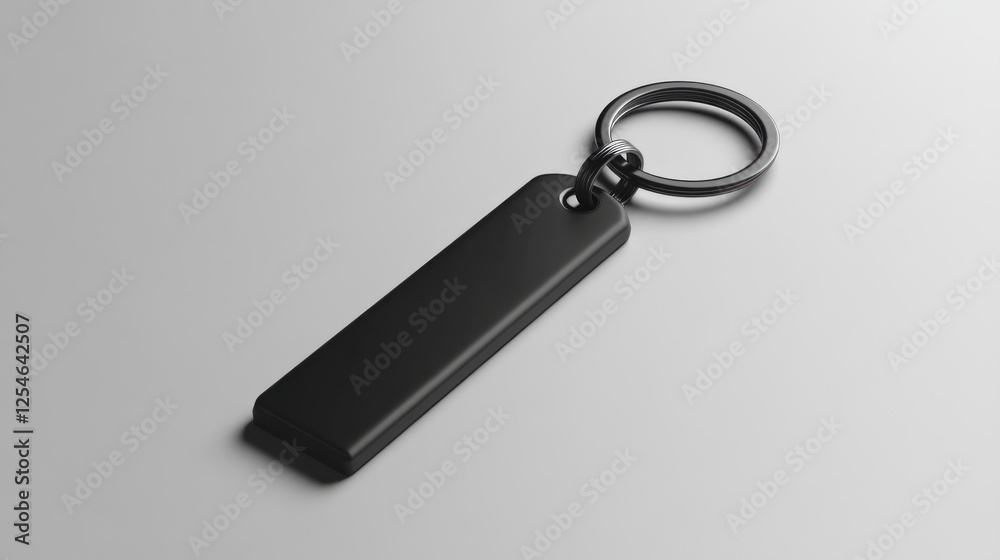 Black rectangular keychain mockup, isolated on white. Perfect for branding Black rectangular keychain mockup, isolated on white. Perfect for branding