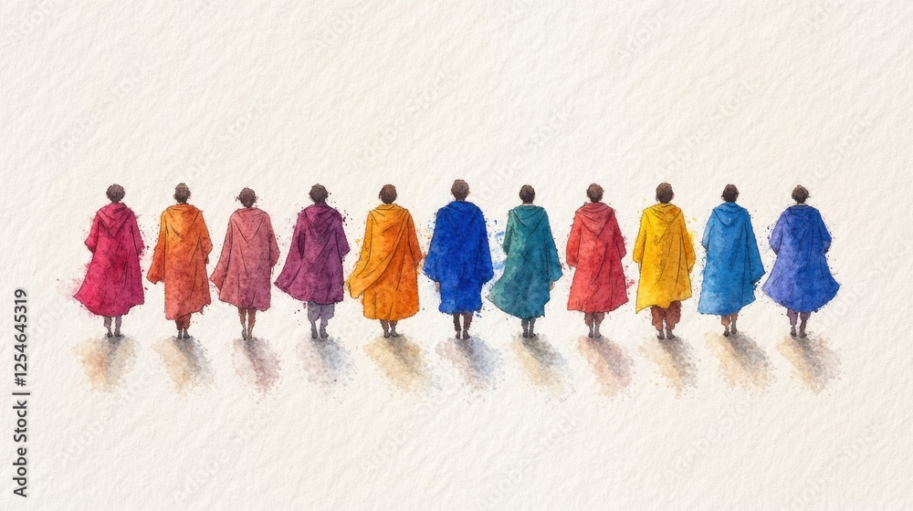 Obraz premium Twelve Disciples: Biblical Christian Religious Watercolor Illustration