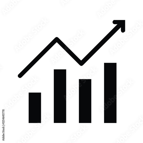 Bar Chart Icon. Rising Chart. Growth Charts For Business And Finance.