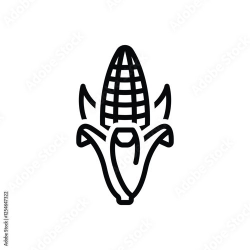 Black line icon for corn