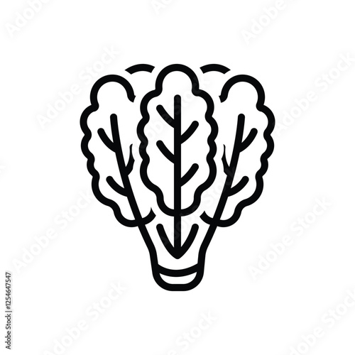 Black line icon for kale