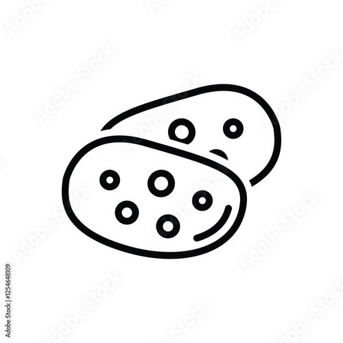 Black line icon for potato