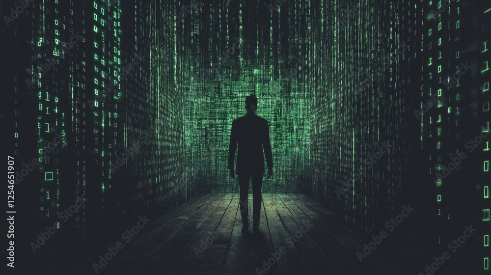 Fototapeta premium quantum computer in matrix