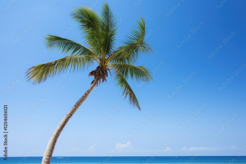 Palm tree on tropical beach summer sky outdoors. Palm tree on tropical beach summer sky outdoors.
