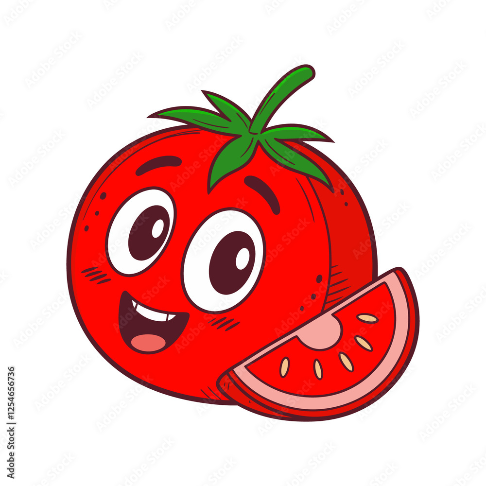 Obraz premium tomato cartoon illustration
