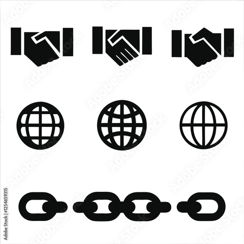 Minimalist Business Network Symbols for Digital Designs