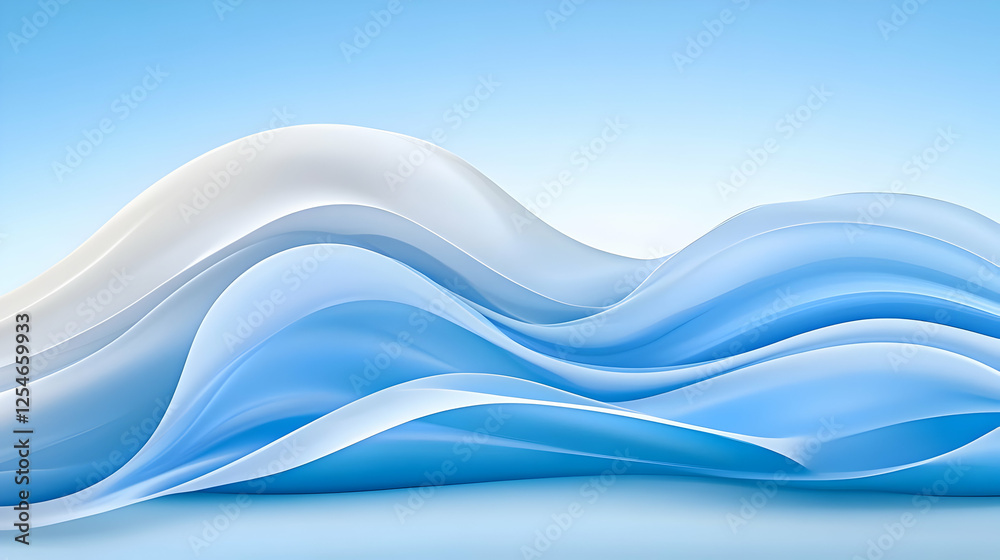 Abstract Blue and White Wave Background Illustration Abstract Blue and White Wave Background Illustration