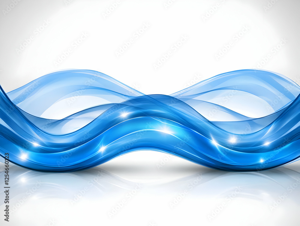 Naklejka premium Abstract Blue Wave Background Illustration