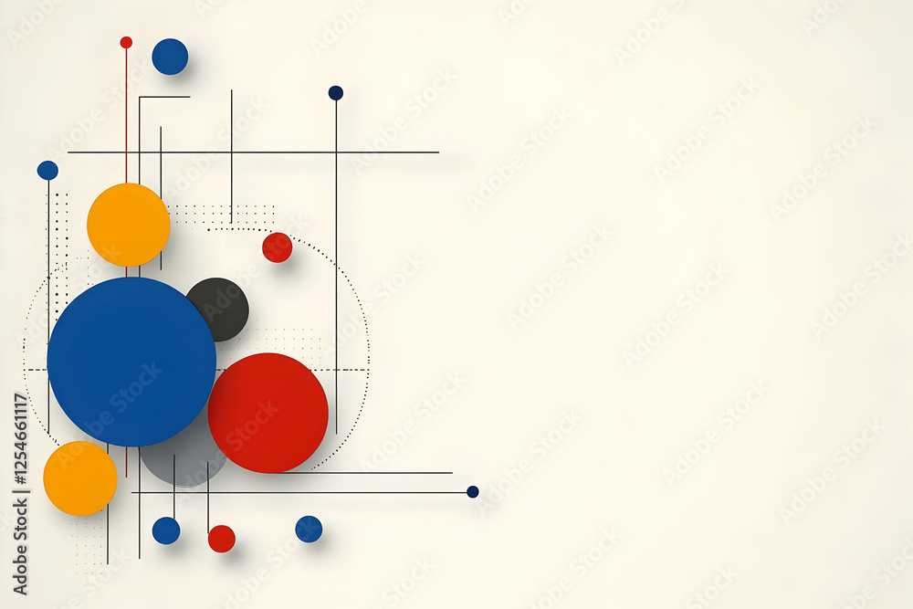 Abstract Geometric Illustration with Circles and Lines Abstract Geometric Illustration with Circles and Lines