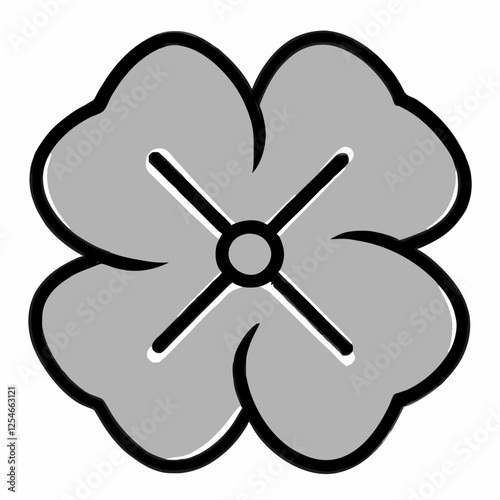 Clover luck icon Outline color flat isolated vector illustration (4)
