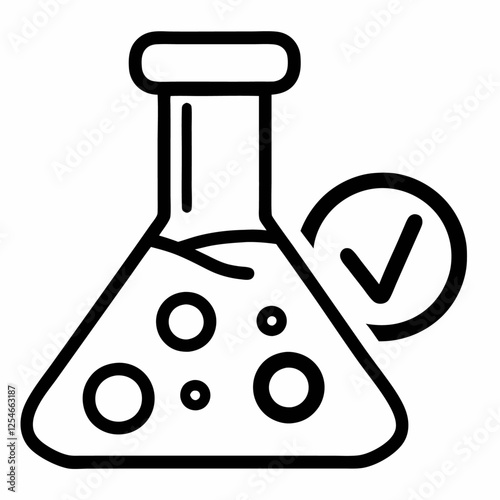 Flask icon Outline Flask  for web design isolated vector illustration (1)