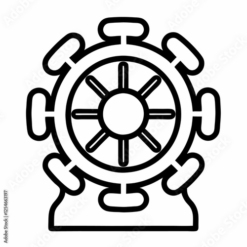 Ferris wheel spinning around at amusement park vector illustration (1)