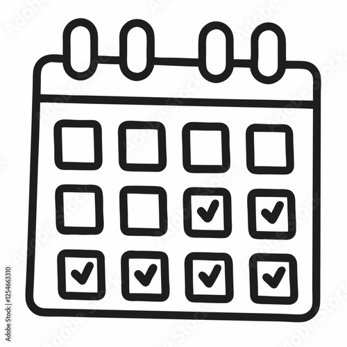 Launch project calendar icon outline  Creative target Boost grow  vector illustration (4)