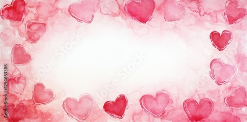 Pink Heart Border Banner Frame