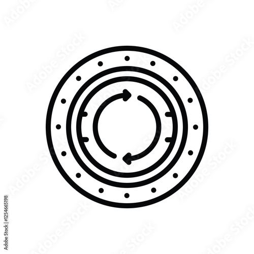 Black line icon for repeat