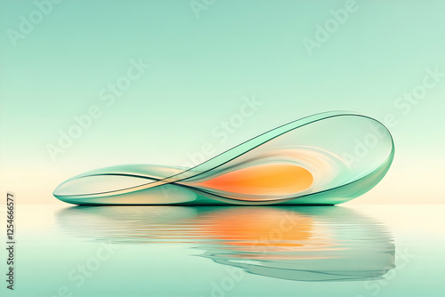 Abstract 3D Render of a Glass Sculpture