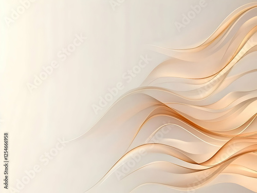 Abstract 3D Beige and Gold Wave Background