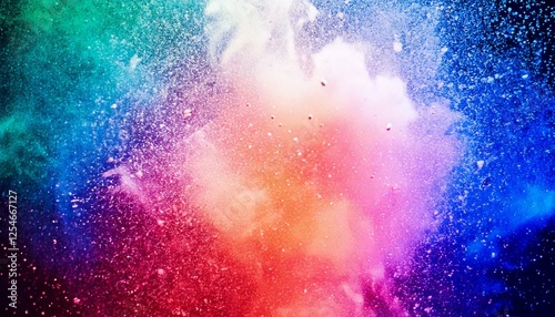 Abstract colorful background. Paint powder effect. Galaxy. Dust effect.