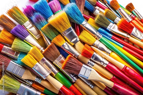 Vibrant Stack of Artist Paintbrushes for Creative Projects