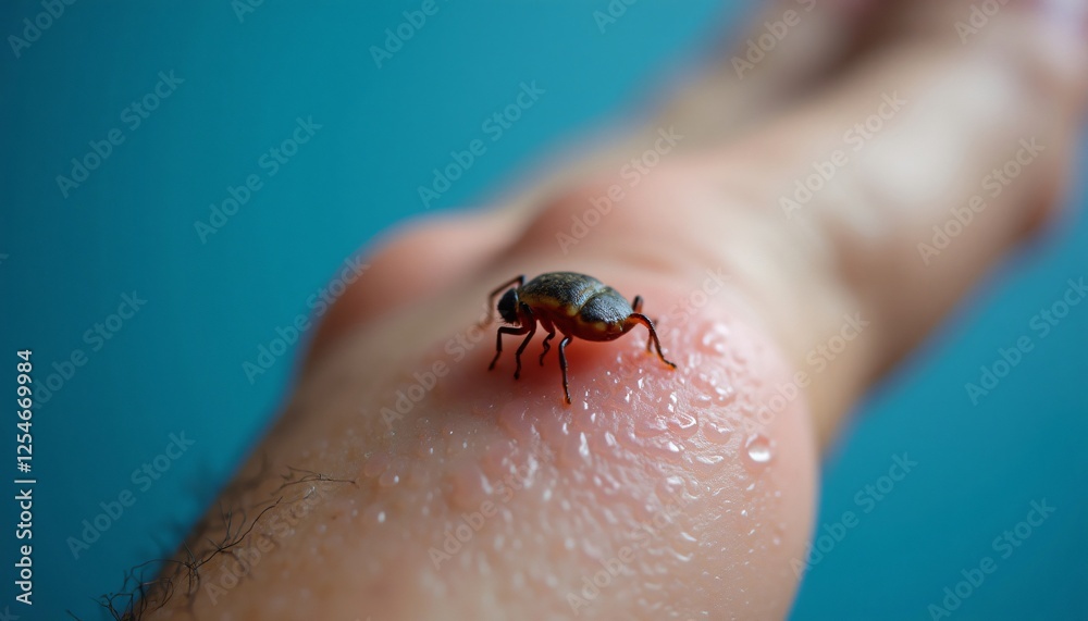 Close up of Bed Bug on Human Skin Insect Bite Parasite Pest Control Close up of Bed Bug on Human Skin Insect Bite Parasite Pest Control