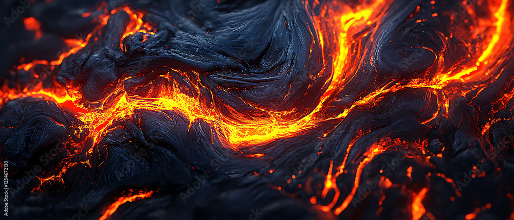 Dramatic Abstract Lava Flow Background with Glowing Orange and Red Textures Dramatic Abstract Lava Flow Background with Glowing Orange and Red Textures