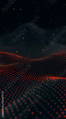 Obraz na płótnie Abstract 3D Background Red Dot Wave w salonie