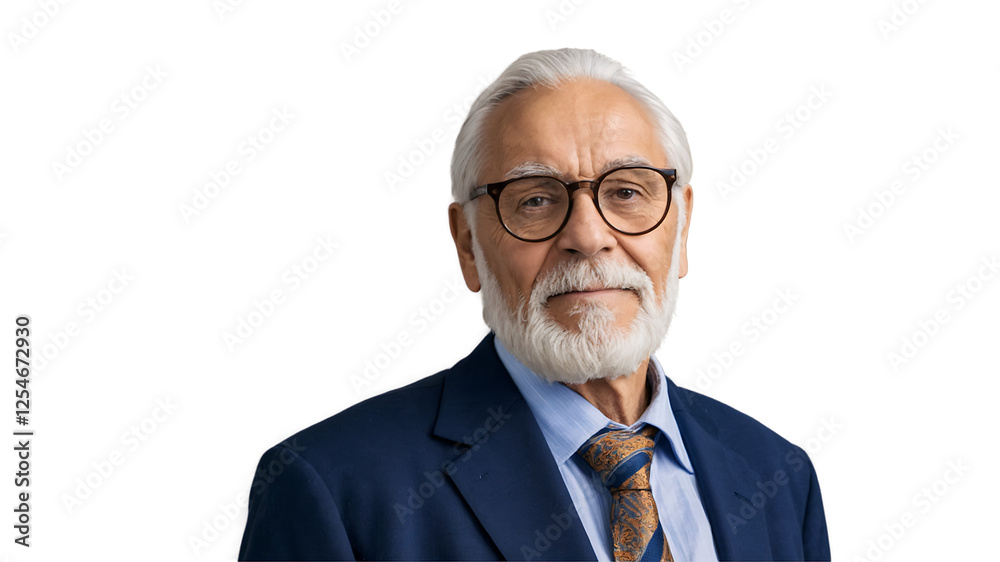 Old Business Man isolated on transparent background Old Business Man isolated on transparent background