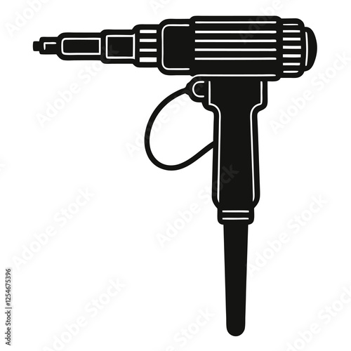 vector of pneumatic hammer with tubing