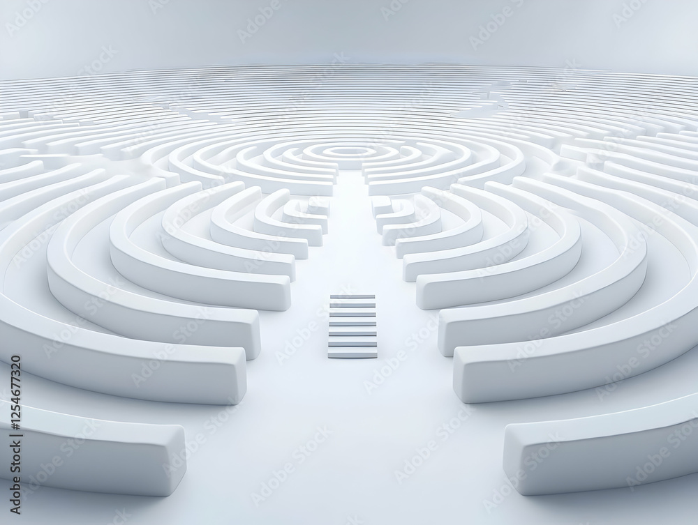 Circular Maze 3D Illustration Circular Maze 3D Illustration