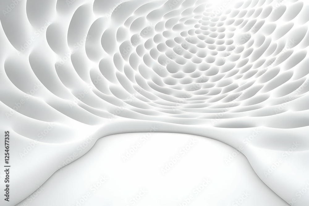 Naklejka premium Abstract 3D White Wave Background Illustration