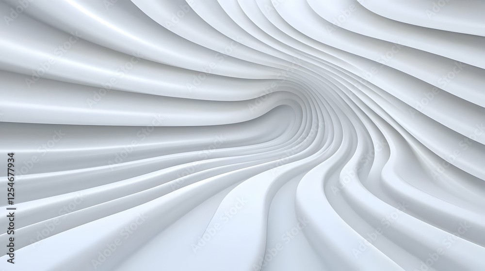 Obraz premium Abstract 3D White Wave Background Illustration