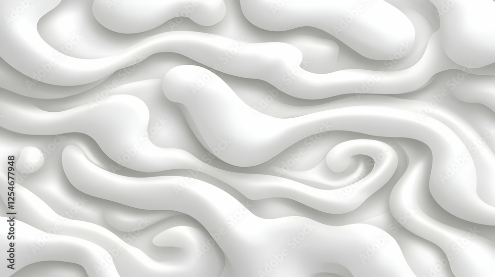 Fototapeta premium Abstract 3D White Liquid Wave Background