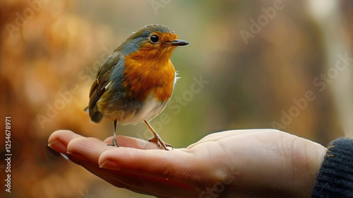 sparrow sitting on hand 