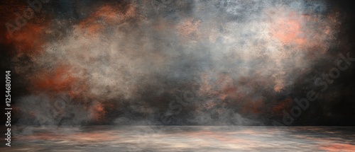 Abstract textured background with smoke effect in dark colors for product display or presentation